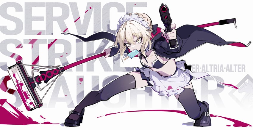artoria pendragon and saber alter (fate and 1 more) drawn by priest77
