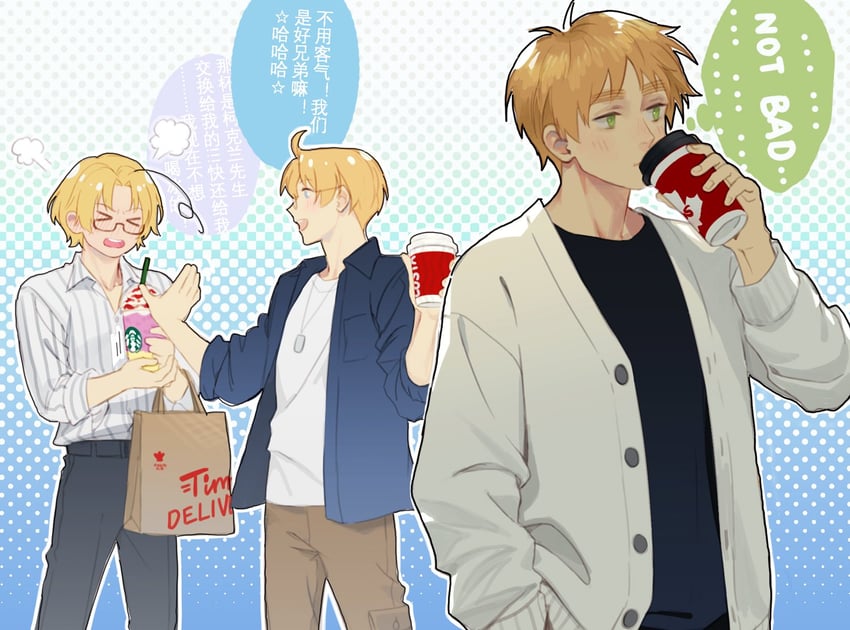 america, united kingdom, and canada (axis powers hetalia and 1 more) drawn by huacai