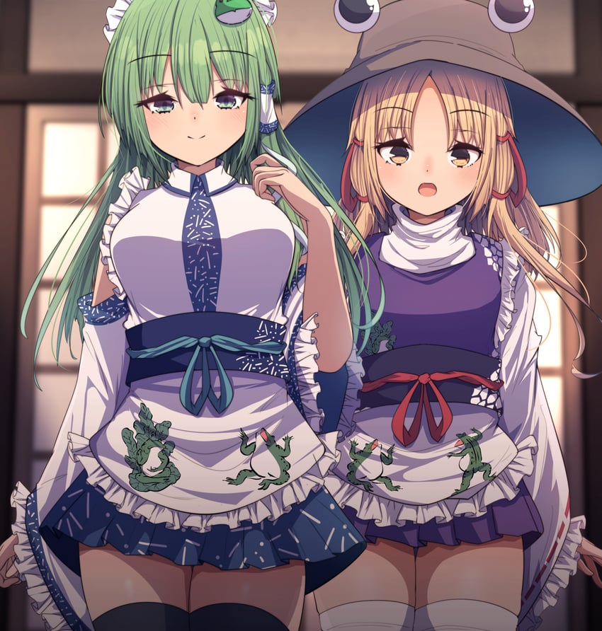 kochiya sanae and moriya suwako (touhou) drawn by darumoon