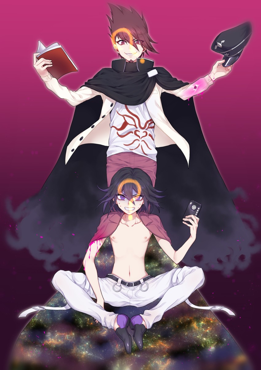 oma kokichi and momota kaito (danganronpa and 2 more) drawn by nanin