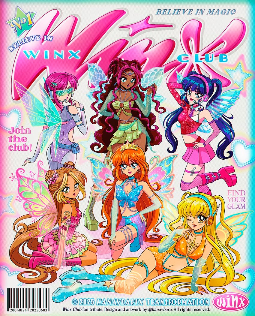 bloom, stella, musa, flora, aisha, and 1 more (winx club) drawn by hanavbara