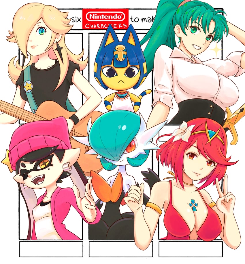 gardevoir, pyra, callie, rosalina, lyn, and 2 more (pokemon and 10 more) drawn by truejekart