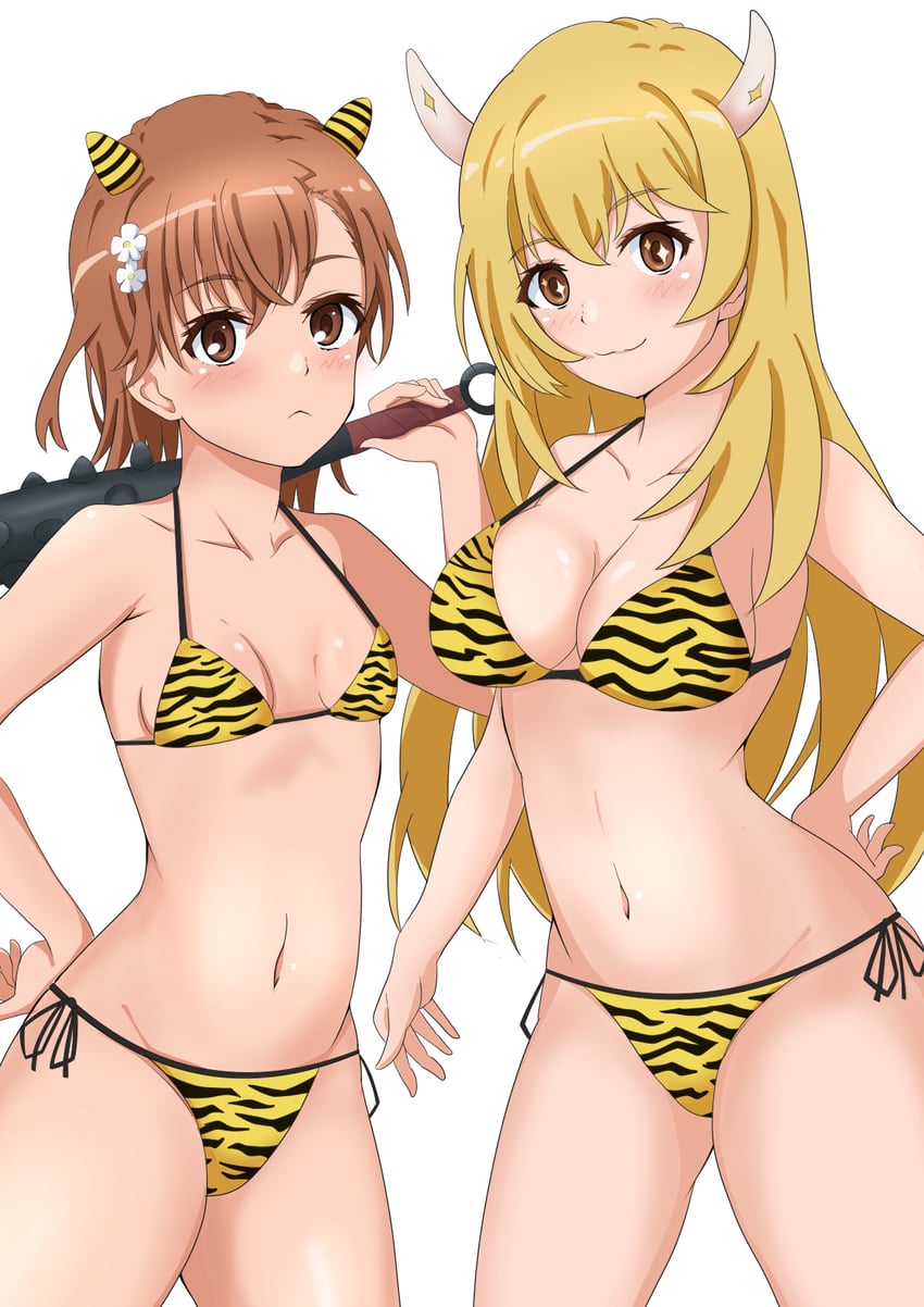 misaka mikoto and shokuhou misaki (toaru majutsu no index and 1 more) drawn by tabu_(tabu_01)