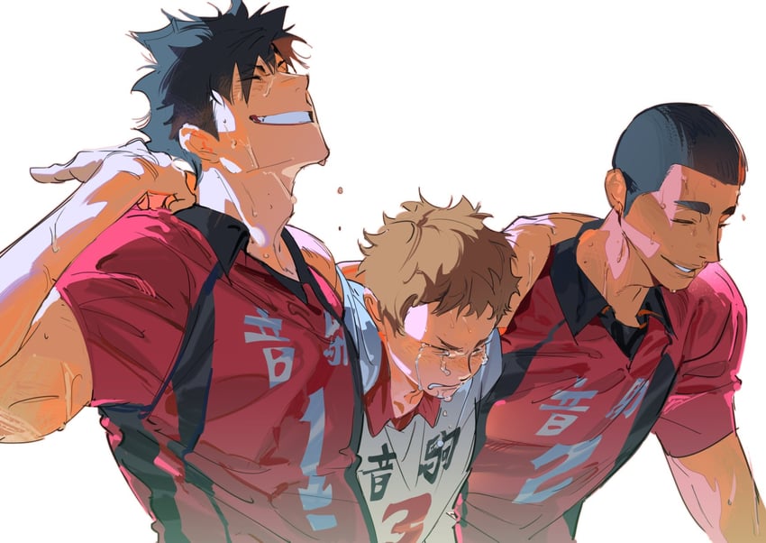 kuroo tetsurou, yaku morisuke, and kai nobuyuki (haikyuu!!) drawn by atie1225