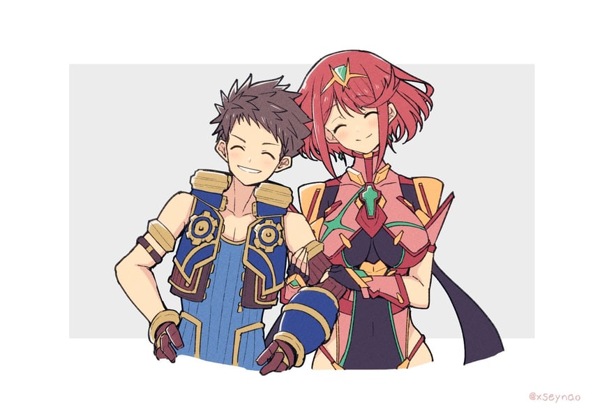 pyra and rex (xenoblade chronicles and 1 more) drawn by mochimochi_(xseynao)
