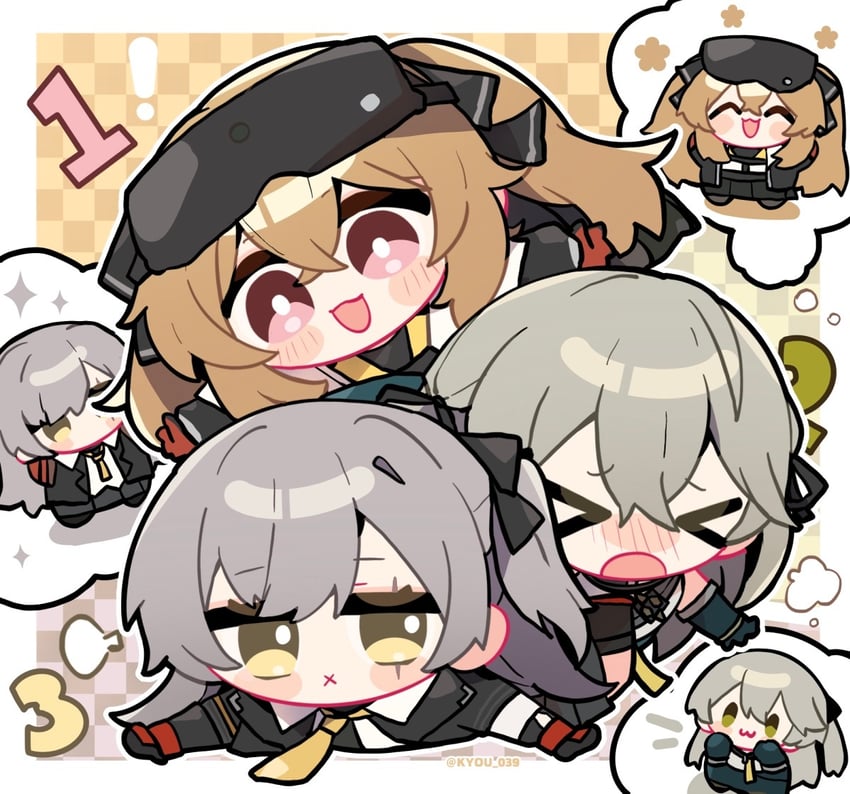 ump45, ump9, ump40, leva, lenna, and 1 more (girls' frontline and 1 more) drawn by kyou_039