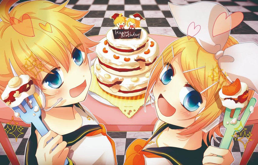 kagamine rin and kagamine len (vocaloid) drawn by kanami_(knmstar)
