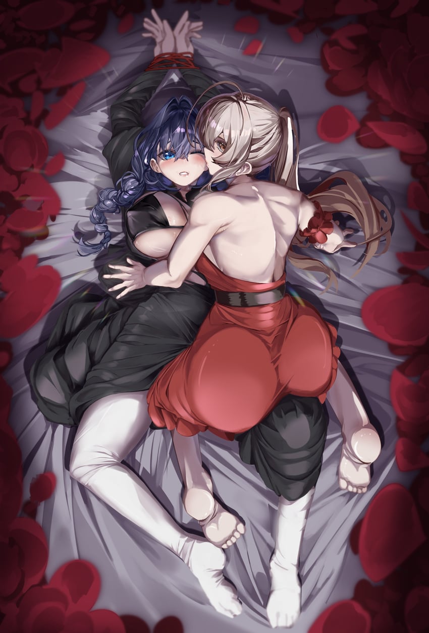 ouro kronii and nanashi mumei (hololive and 1 more) drawn by daaku_(koizumi_arata)
