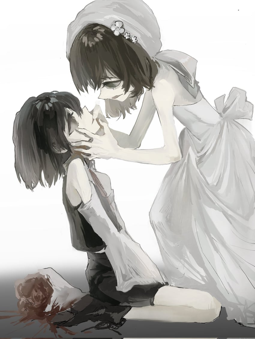 enraku tsubakura and kuzu suzumi (len'en) drawn by wickleline