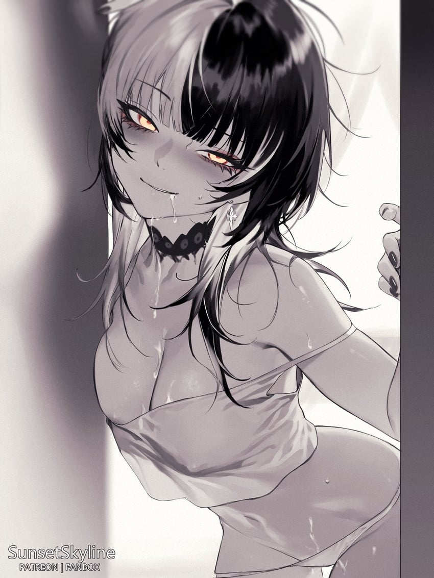 shiori novella (hololive and 1 more) drawn by sunsetskyline