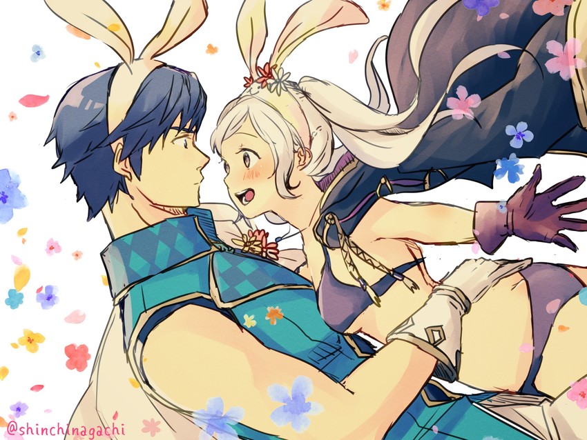 female robin and chrom (fire emblem and 2 more) drawn by nishimura_(shinchinagachi)