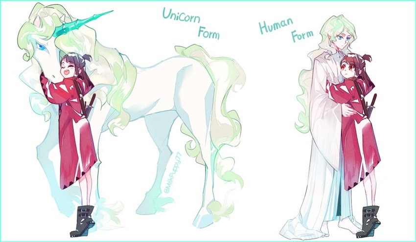 kagari atsuko and diana cavendish (little witch academia) drawn by milk_puppy