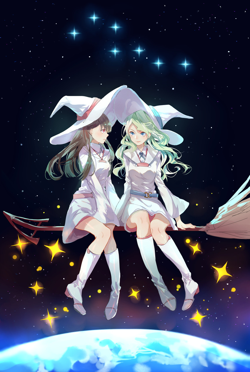 kagari atsuko and diana cavendish (little witch academia) drawn by sumery