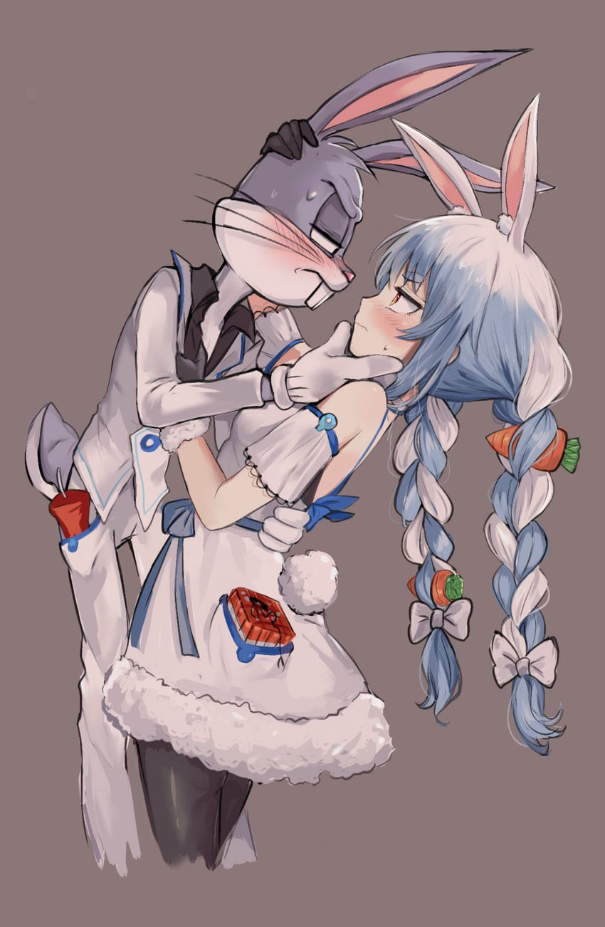 usada pekora and bugs bunny (hololive and 1 more) drawn by himuhino