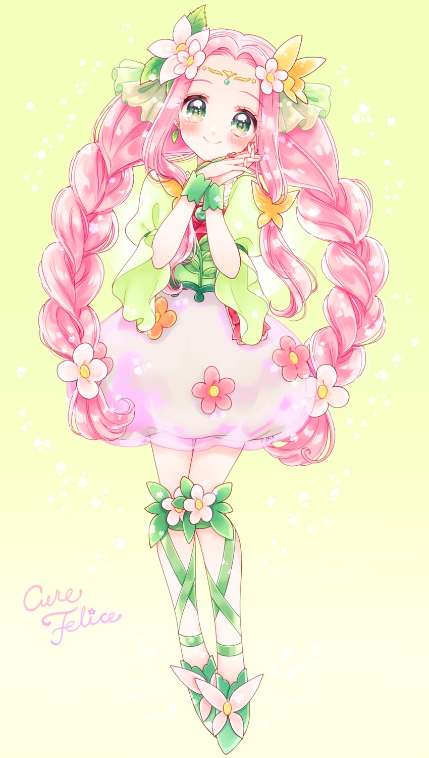 hanami kotoha and cure felice (precure and 1 more) drawn by kuzumochi