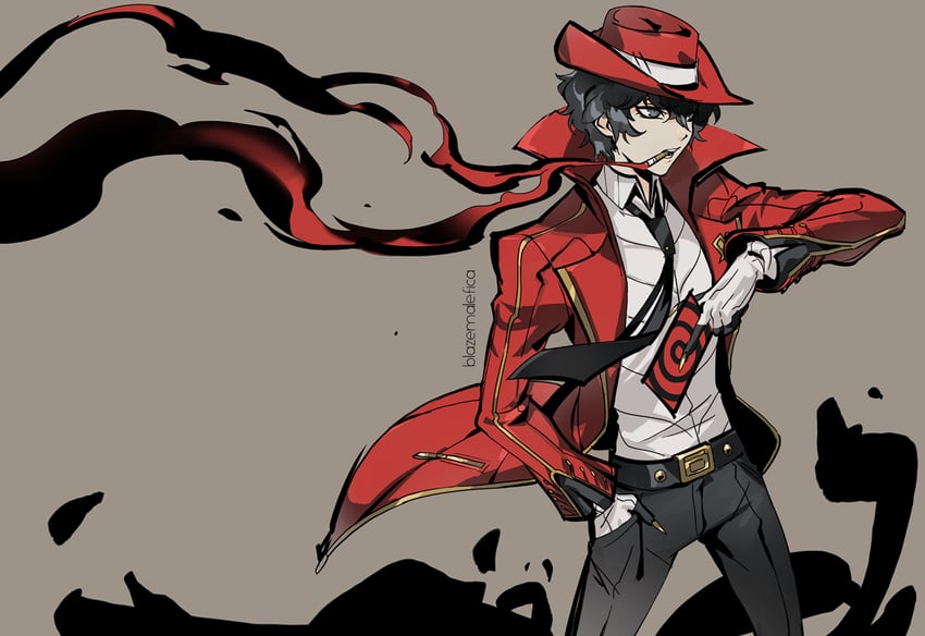amamiya ren and raoul (persona and 2 more) drawn by blazemalefica