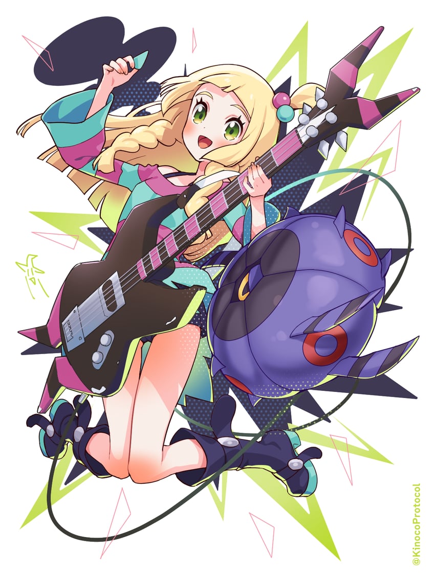 lillie, roxie, and whirlipede (pokemon and 2 more) drawn by kinocopro