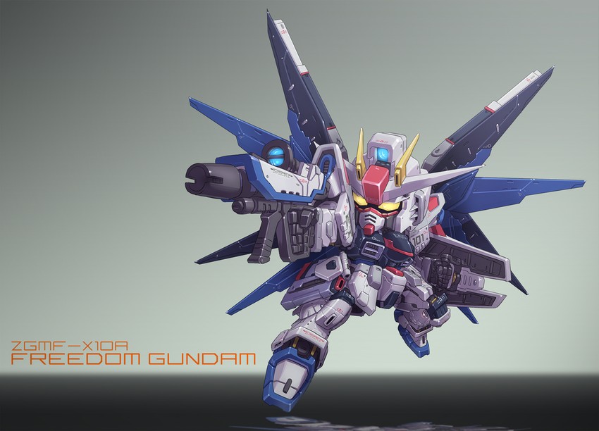 freedom gundam (gundam and 2 more) drawn by yabe_makoto