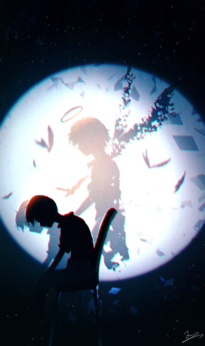 ikari shinji and nagisa kaworu (neon genesis evangelion) drawn by huashijw