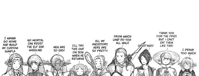 frieren, marcille donato, shadowheart, high elf archer, deedlit, and 4 more (sousou no frieren and 10 more) drawn by basedlida