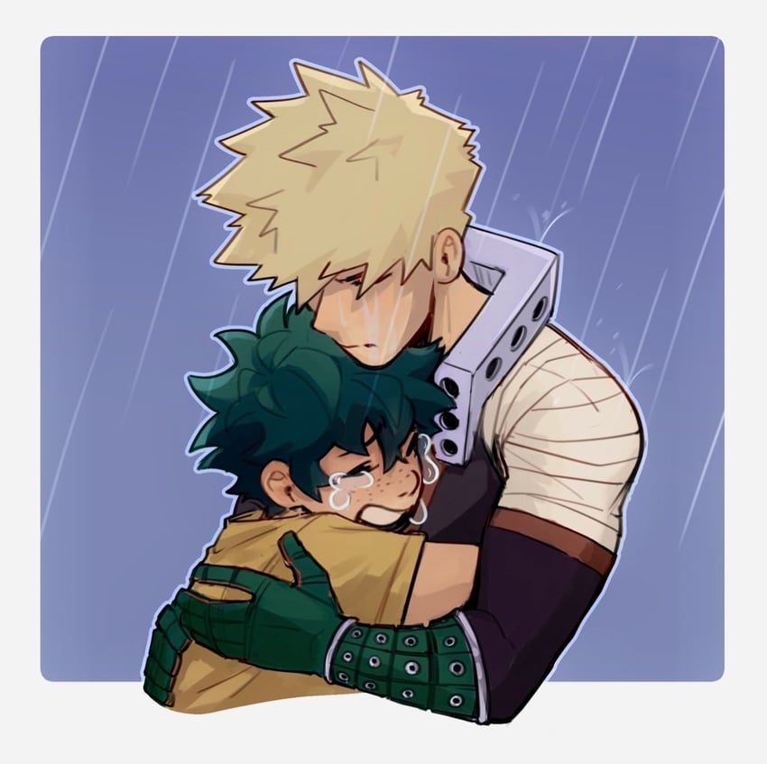midoriya izuku and bakugou katsuki (boku no hero academia) drawn by habkart
