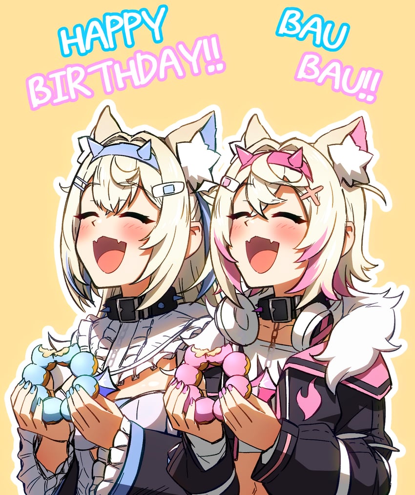 fuwawa abyssgard and mococo abyssgard (hololive and 1 more) drawn by ddolbang