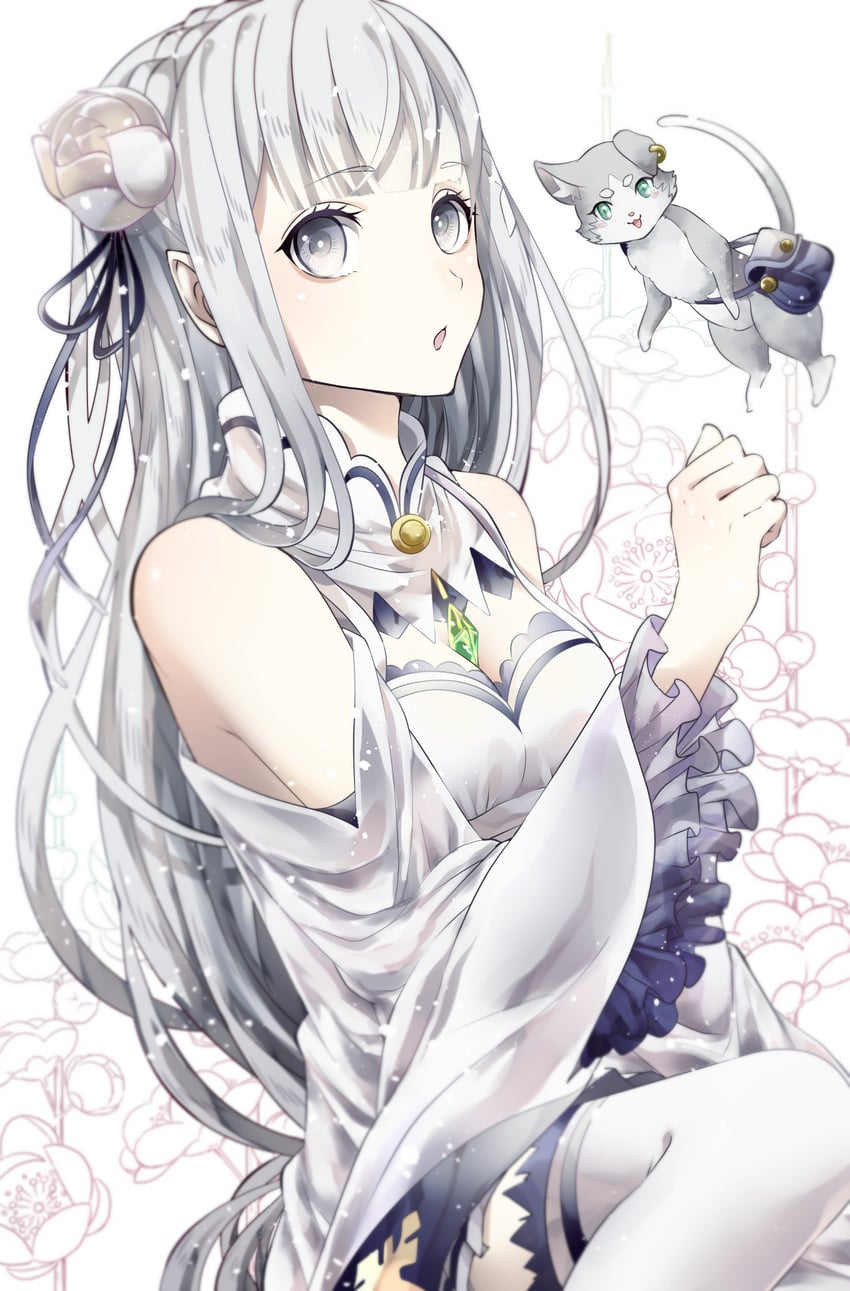 emilia and puck (re:zero kara hajimeru isekai seikatsu) drawn by yuzunonicomi