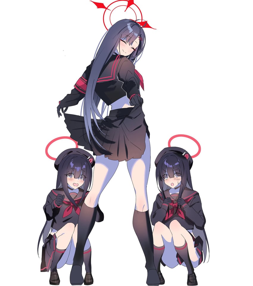 ichika and justice task force member (blue archive) drawn by bakemon_(pp_777_pp)