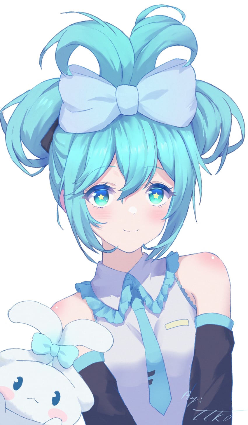 hatsune miku, cinnamoroll, and cinnamiku (vocaloid and 2 more) drawn by w-t