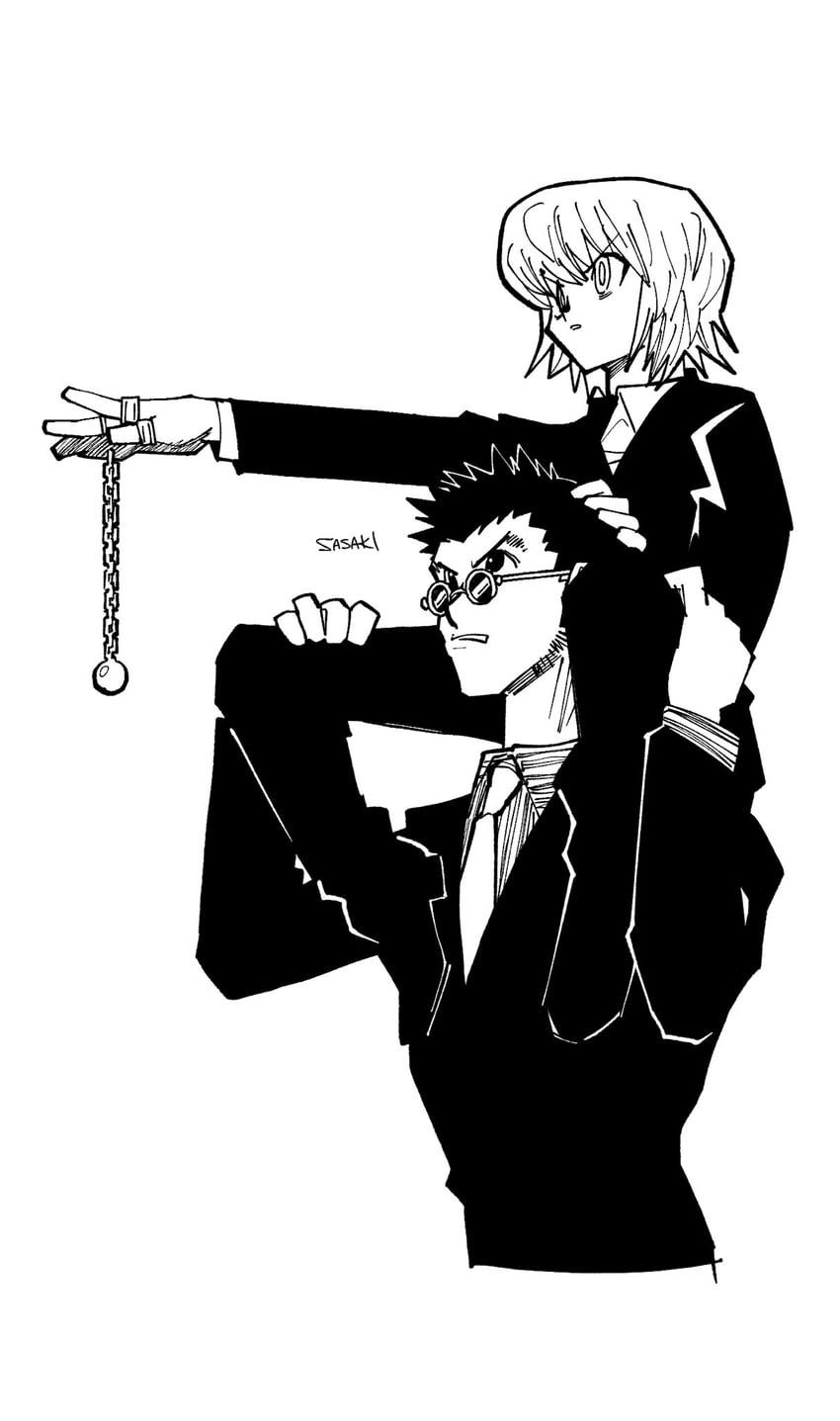 kurapika and leorio paladiknight (hunter x hunter) drawn by sasaki_koguma