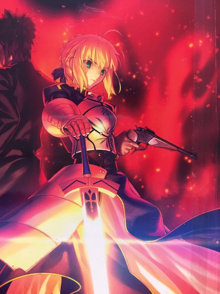 artoria pendragon, saber, and emiya kiritsugu (fate and 1 more) drawn by takeuchi_takashi
