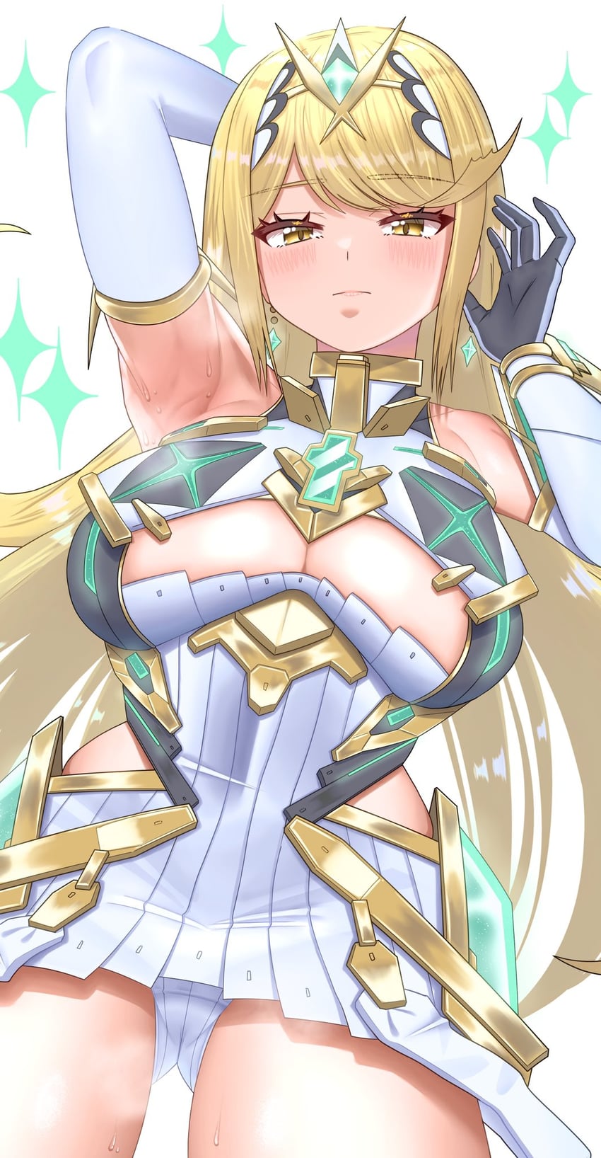 mythra (xenoblade chronicles and 1 more) drawn by meipasuye