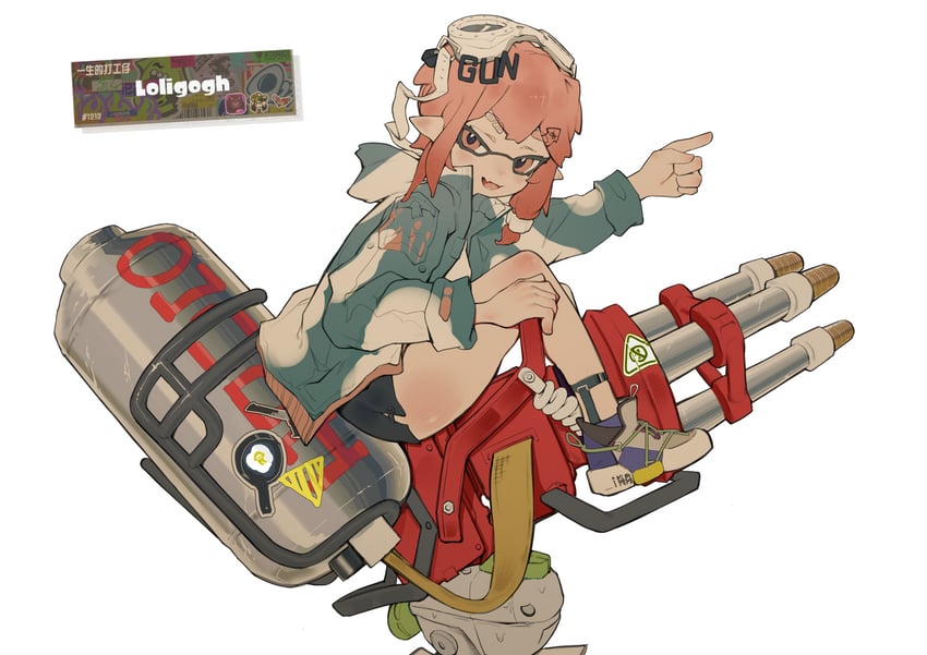 inkling player character and inkling girl (splatoon and 1 more) drawn by chongmoyu_loligogh
