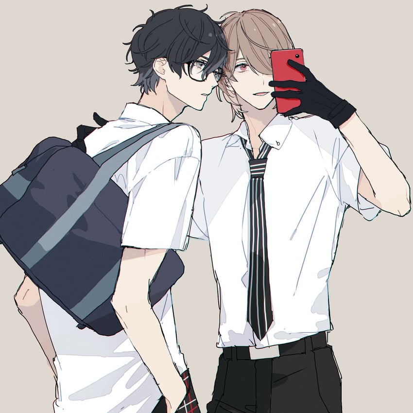 amamiya ren and akechi gorou (persona and 1 more) drawn by meimei_hituzi