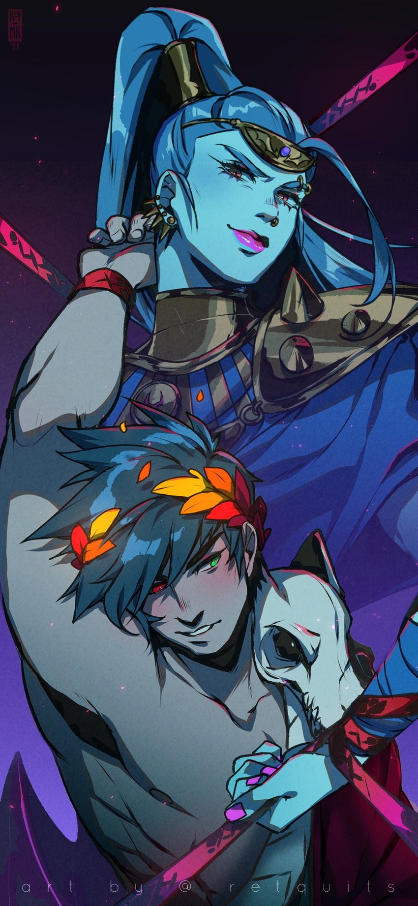 zagreus and megaera (hades and 1 more) drawn by mk/ret