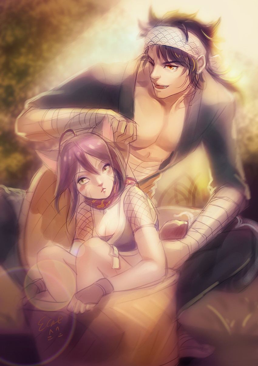 saniwa, female saniwa, and mutsu-no-kami yoshiyuki (touken ranbu) drawn by elyoncat