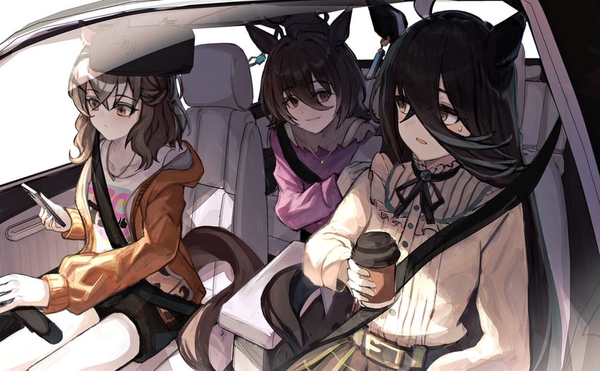 agnes tachyon, manhattan cafe, and jungle pocket (umamusume) drawn by siena_(moratoriummaga)