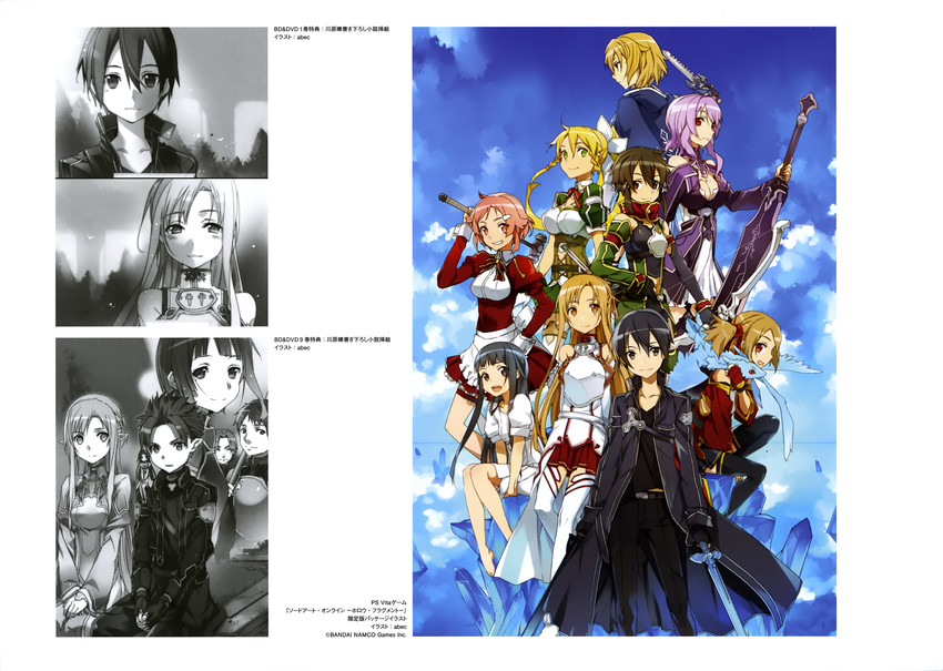 asuna, kirito, sinon, leafa, silica, and 6 more (sword art online and 2 more) drawn by bunbun