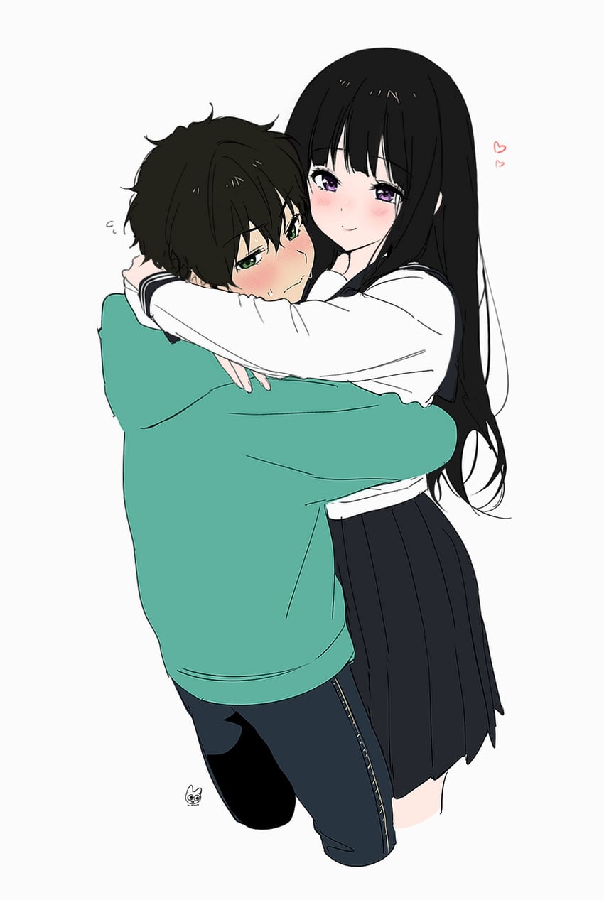 chitanda eru and oreki houtarou (hyouka) drawn by mery_(yangmalgage)