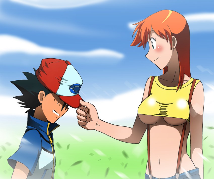 ash ketchum and misty (pokemon) drawn by takaya_n