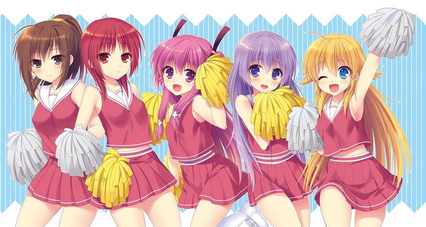 yui, iwasawa masami, hisako, sekine shiori, and irie miyuki (angel beats!) drawn by fuyuichi