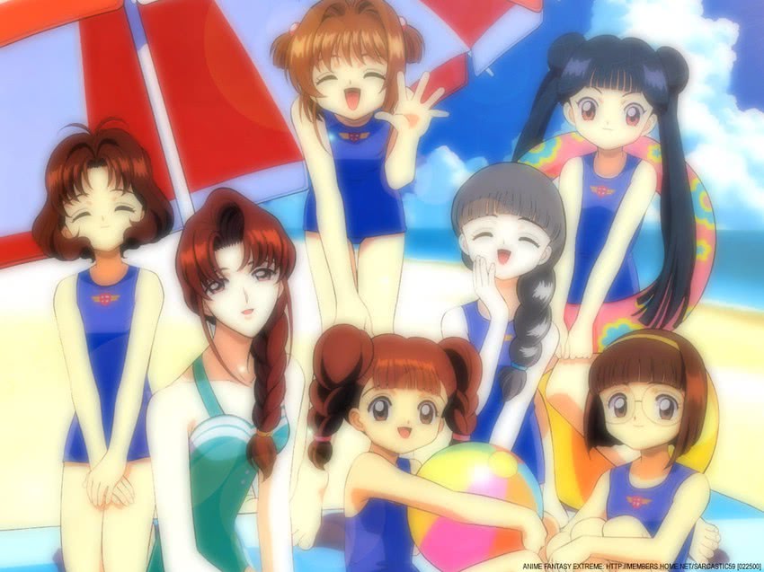 kinomoto sakura, daidouji tomoyo, li meiling, sasaki rika, yanagisawa naoko, and 2 more (cardcaptor sakura) drawn by kimizuka_katsunori and nakai_hiromi