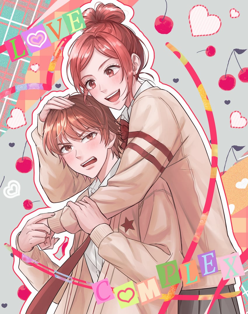 koizumi risa and ootani atsushi (lovely complex) drawn by imy
