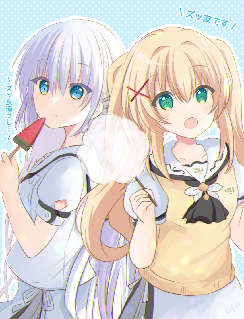 naruse shiroha and tsumugi wenders (summer pockets) drawn by ura_(ura-tennislove)