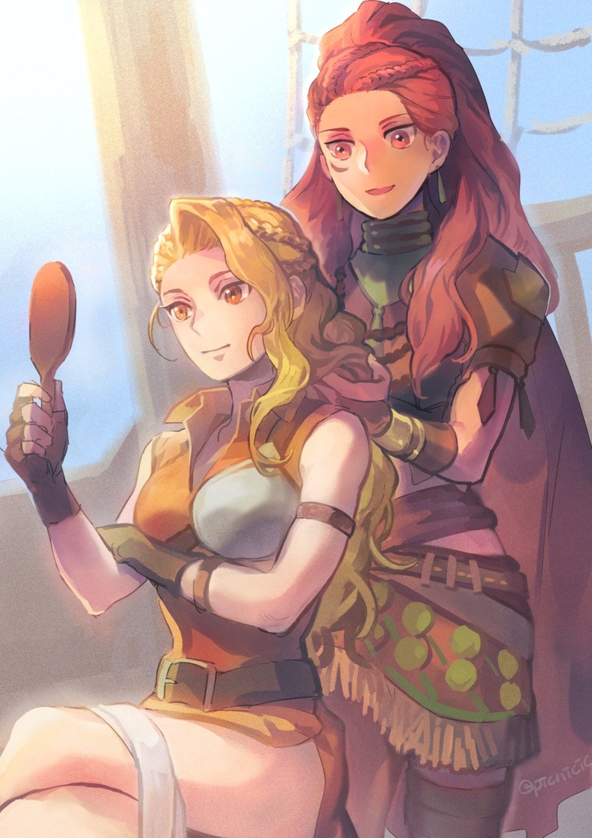 petra macneary and brigid (fire emblem and 2 more) drawn by picnicic
