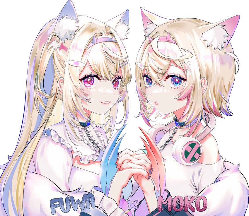 fuwawa abyssgard and mococo abyssgard (hololive and 1 more) drawn by sowon
