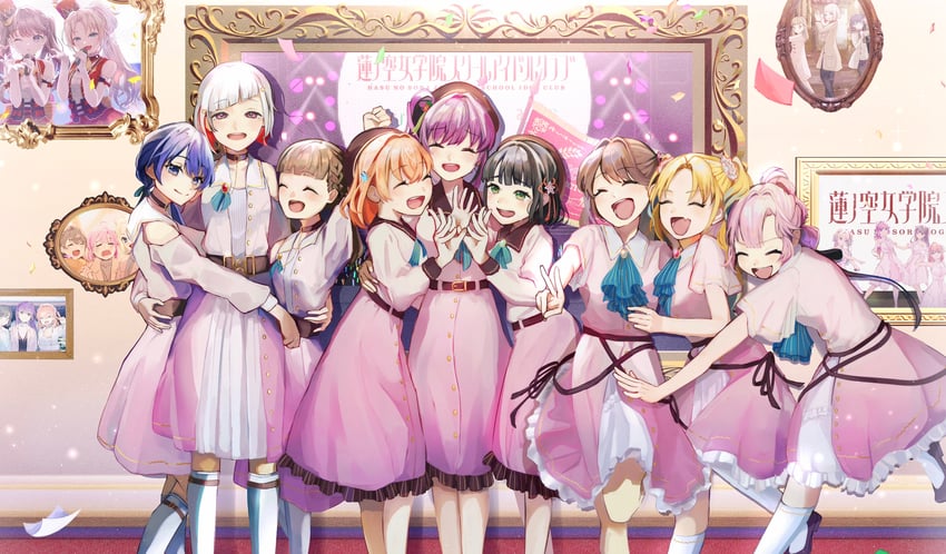hinoshita kaho, fujishima megumi, otomune kozue, murano sayaka, yugiri tsuzuri, and 4 more (love live! and 1 more) drawn by memory_kosei