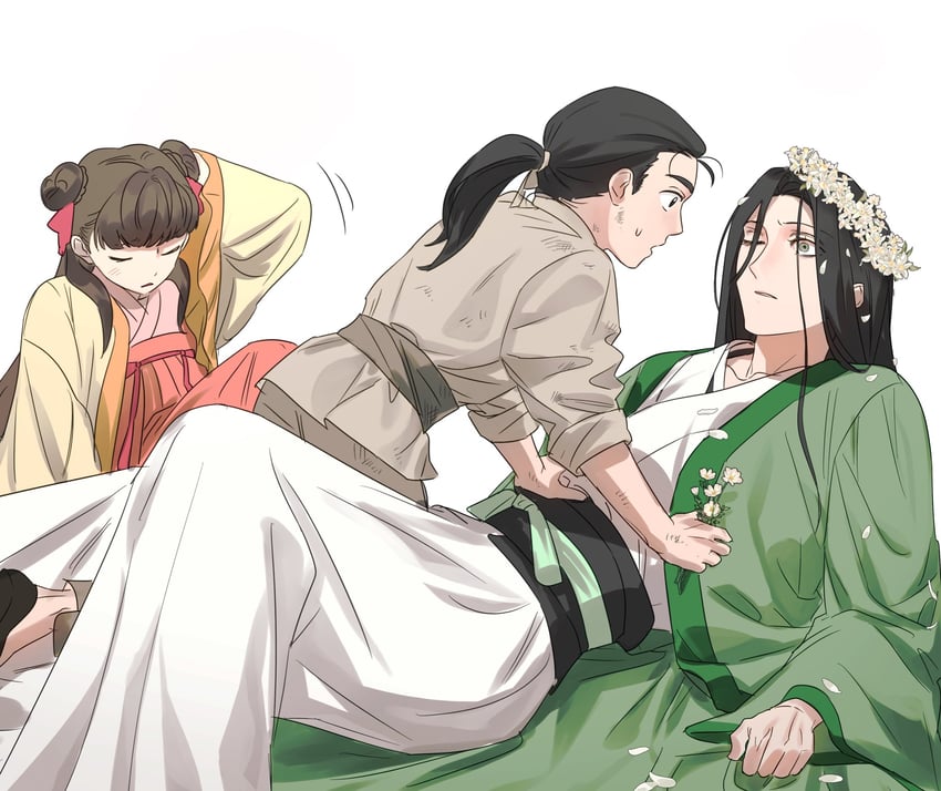 shen jiu, yue qingyuan, and qiu haitang (renzha fanpai zijiu xitong) drawn by qwert021600