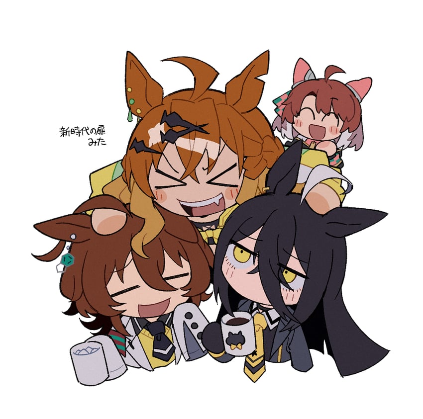 agnes tachyon, manhattan cafe, jungle pocket, and dantsu flame (umamusume) drawn by melvi0