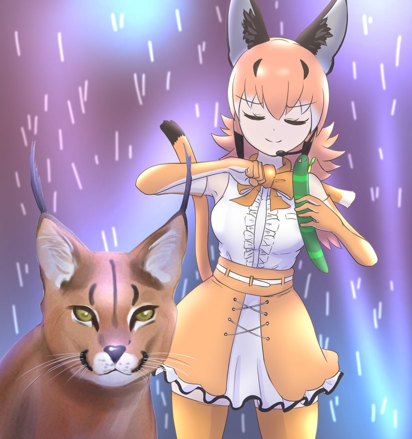 caracal (kemono friends and 2 more) drawn by nokemono-san_(bocchi_friend)